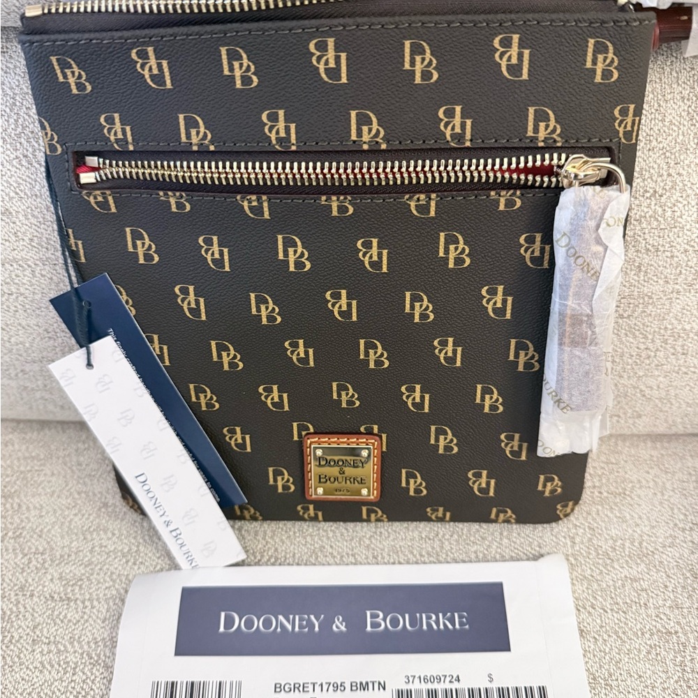 Dooney & Bourke Brown Tmoro Double Zip Tassel Crossbody